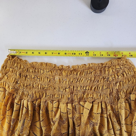 Ultra Pink Mustard Yellow Off Shoulder Lace Boho Top New Plus Size 26/28 4X - Picture 7 of 10